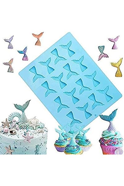 Generic 16 Cavity Mermaid Tails Silicone Molds, Mermaid Molds for Chocolate, ...