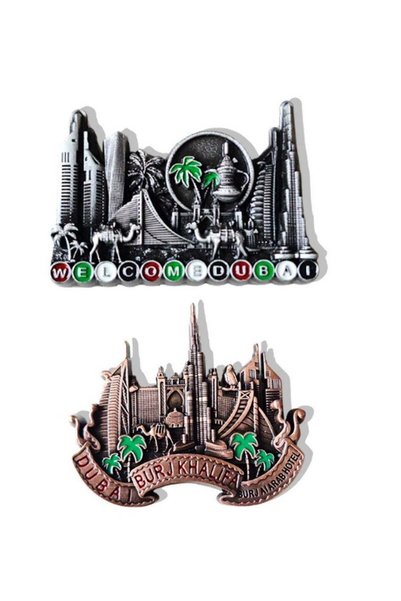 Generic Dubai Iconic Attractions Metal Magnet Set including 2 vibrant 6×6 cm ...