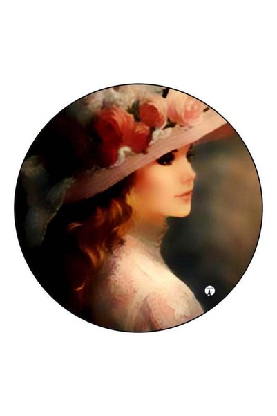 Generic Girl Printed Fridge Magnet Beige/Brown/Red 5.5cm
