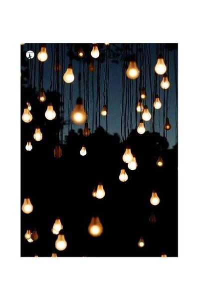 Generic LED Bulb Themed Printed Plate Black/Blue/Yellow 20x15cm