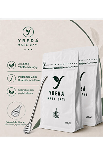 Mate Çayı 200 gr (2 adet) ve Bombilla Alfa Flow Hediyeli