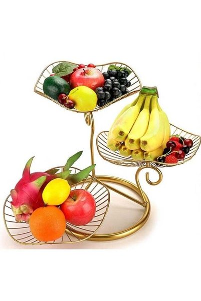 Generic 3-Tier Fruit Basket,Metal Wire Fruit Holder,Decorative Iron Fruit Bow...