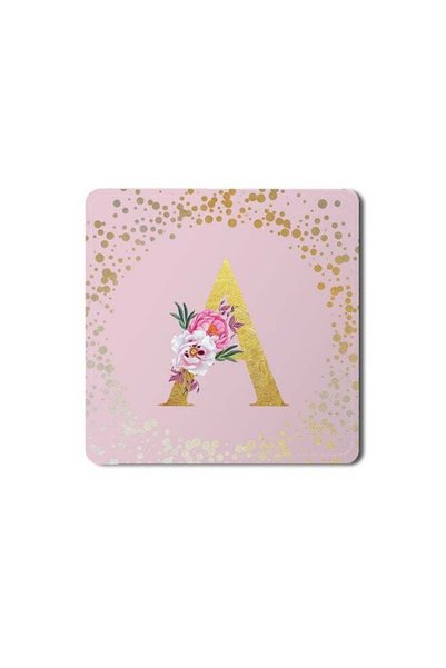 Generic 2 Pack Designer Leather Coasters Mat for Beverage Drinks- Custom Mono...