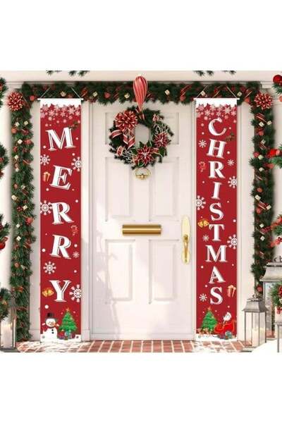 Generic Merry Christmas Door Banner Porch Signs Welcome Banner for Home Holid...