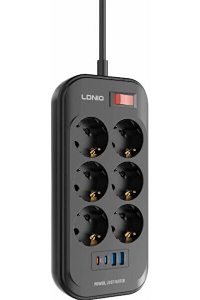 OEM Πολύπριζο 6 θέσεων με 2 USB-A, 2 USB-C, διακόπτη και καλώδιο 2μ.