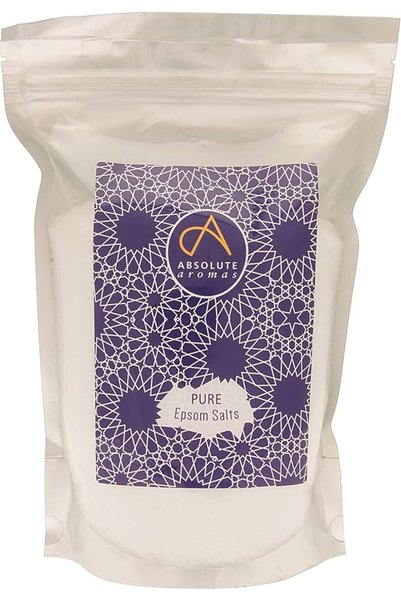 Absolute Aromas ملح استحمام إبسوم، أبيض، غير معطر، 1 كجم