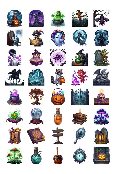 Dekorif Halloween Humorous 3D Character Sticker Set 40 Pieces Agenda Scrapboo...