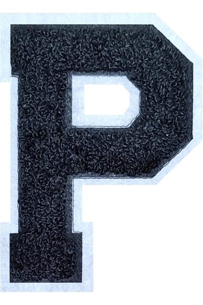 GENERAL 2Pcs Black/White Chenille Letter, 4.5" Iron on Letters Patches, Cheni...