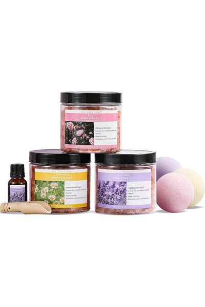 Spa luxetique أملاح استحمام للنقع، مجموعة هدايا أملاح إبسوم للنساء، 3.17 رطل ...