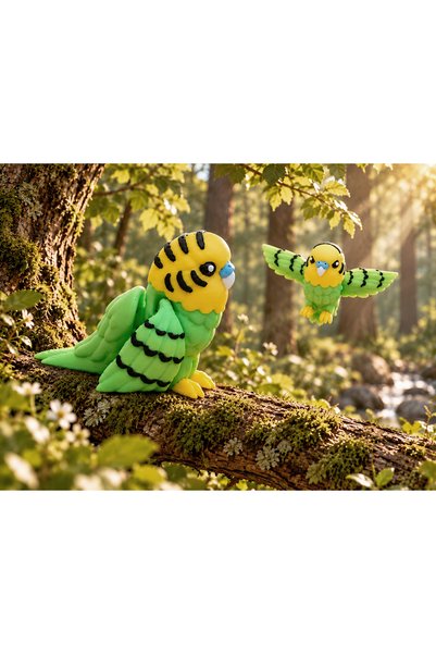 WOBBI MAX Muhabbet Kuşu Hareketli Oyuncak – 1 Adet – 10 cm 3D