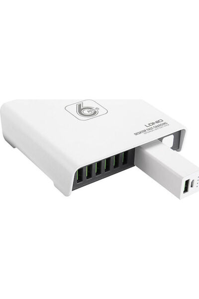 LDNIO Βάση φόρτισης με 6 θύρες USB-A σε λευκό χρώμα (A6802)