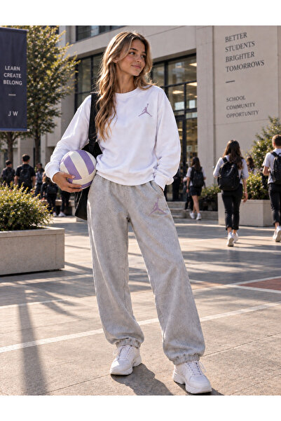 JAWÜ FASHION BASKET Τυπωμένο Βαμβακερό Oversize Σετ Φόρμας Premium