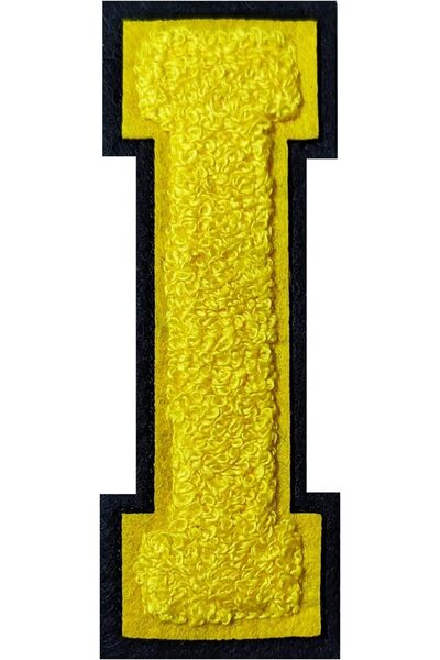 GENERAL 2Pcs Yellow/Black Chenille Letter, 4.5" Iron on Letters Patches, Chen...