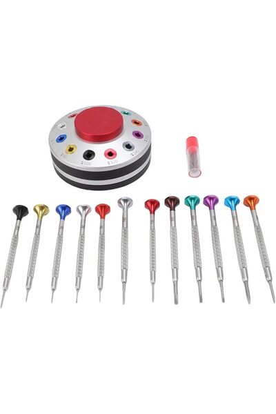 GENERAL 12Pcs Watchmakers Screw Driver Set Stainless Steel Flat PH Head with ...