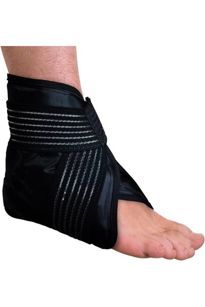 GENERAL Reusable Hot & Cold Gel Ankle Wrap - Adjustable Compression Support f...