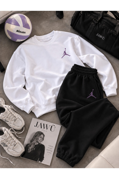 JAWÜ FASHION BASKET Τυπωμένο Βαμβακερό Oversize Σετ Φόρμας Premium