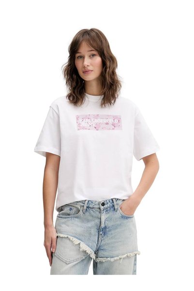 KARL LAGERFELD JEANS ΓΥΝΑΙΚΕΙΟ T-SHIRT KLJ REG ΜΕ ΦΛΟΡΑΛ ΛΟΓΟΤΥΠΟ