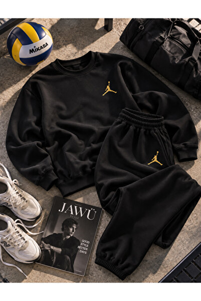 JAWÜ FASHION BASKET Τυπωμένο Βαμβακερό Oversize Σετ Φόρμας Premium