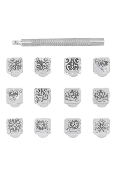 PH PandaHall 12pcs 10mm Zinc Alloy Leathercraft Metal Flower Pattern Stamps P...