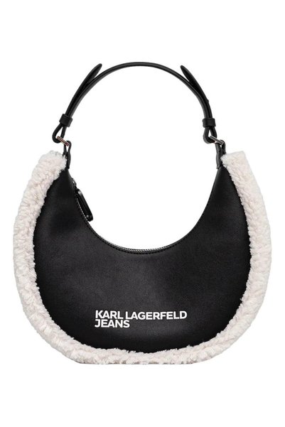 KARL LAGERFELD JEANS Γυναικεία τσάντα πουγκί από τεχνητή γούνα
