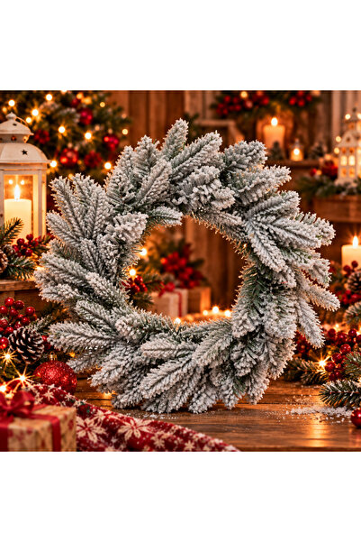 supershop Coroniță decorativă înzăpezită, de Crăciun, cu diametrul de 50 cm, ...