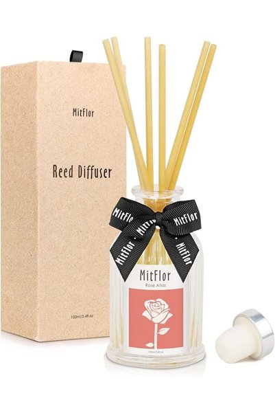 GENERAL موزع عطر بالعود، مجموعة معطر جو MitFlor برائحة الورد الأطلسي مع أعواد...