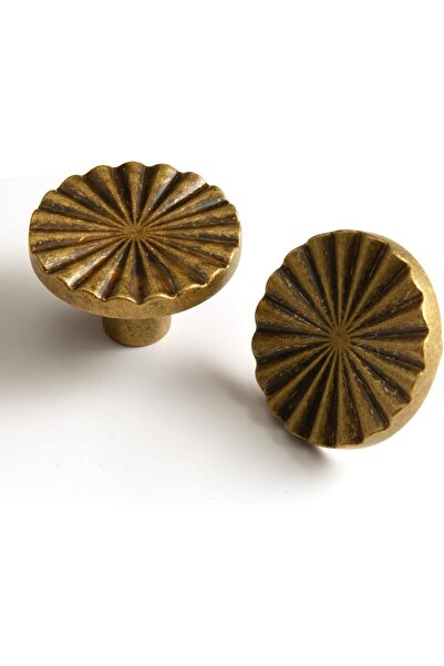 GENERAL Antique Brass Cabinet Knobs Classic Vintage Flat Drawer Pulls Zinc Al...