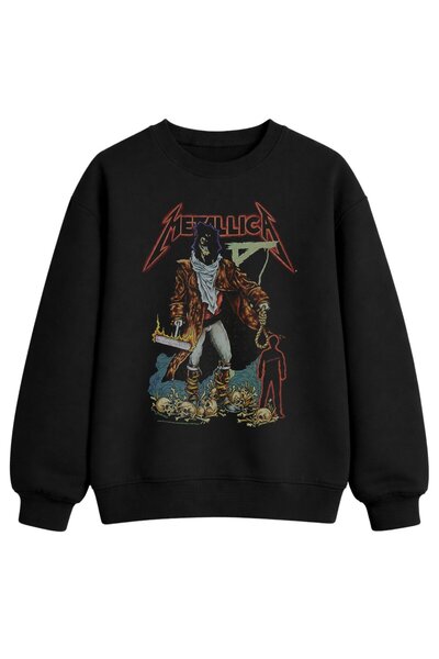 Fuddy Moda Hanorac unisex oversize Metallica 1992 Unforgiven, imprimat, cu gâ...