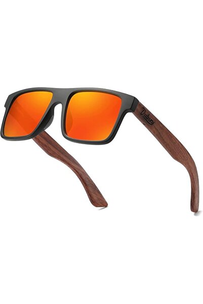 DUBERY Wood Frame Square Polarized Sunglasses for Men Women UV400 Protection ...