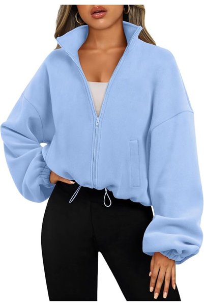 AUTOMET Womens Fleece Jackets Zip Up Oversized Sweatshirts Winter Clothes Lon...