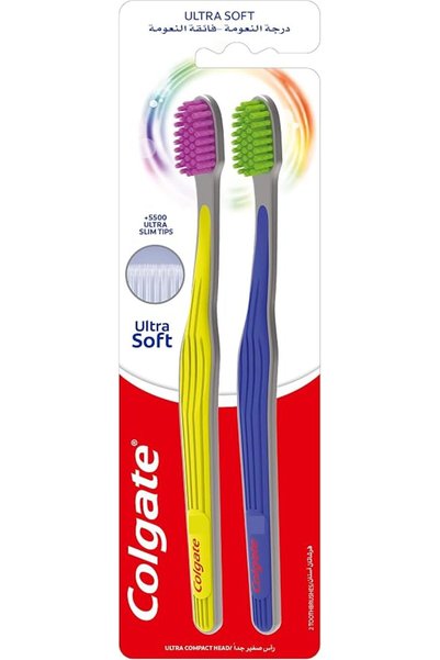 Colgate Palmolive فرشاة أسنان كولجيت فائقة النعومة، بألوان متنوعة، عبوة من قط...