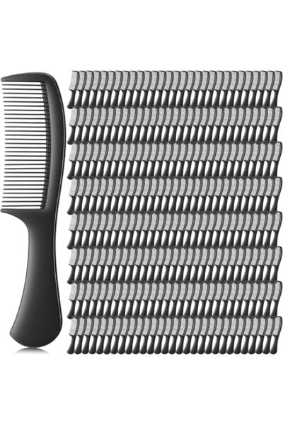 MAQUITA 200 Pack Bulk Combs Thickened Black Plastic Combs, Fine and Wide Toot...