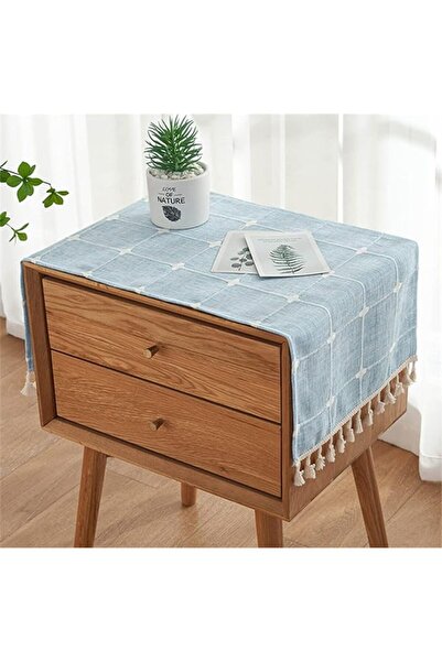 GENERAL Utobanh Bedside Table Cloth with Tassel Small Table Cover for Nightst...