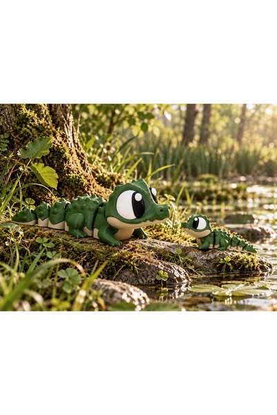 WOBBI MAX Timsah Hareketli Oyuncak – 1 Adet – 13 cm 3D Baskı