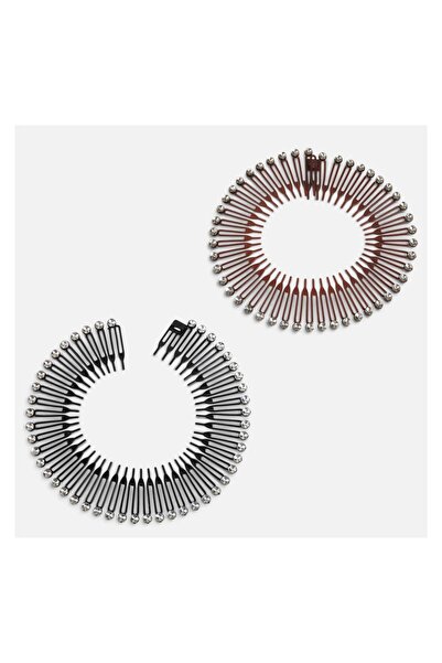 OEM Set 2 bentițe pieptene cu strasuri – fixează părul rapid și elegant, negr...