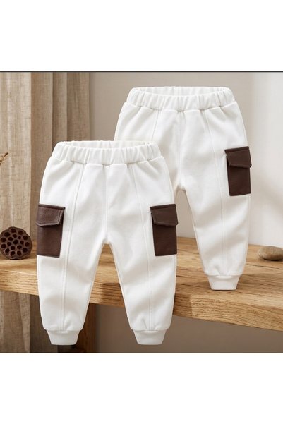 shop 2-Pack Sweatpants with Knitted Pockets and Leather Details, Stylish Design