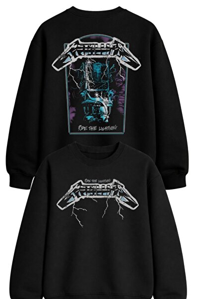 Fuddy Moda Hanorac unisex oversize Metallica Ride The Lightning, imprimat pe ...