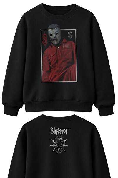 Fuddy Moda Hanorac unisex oversize cu logo Slipknot, imprimat pe spate, fără ...