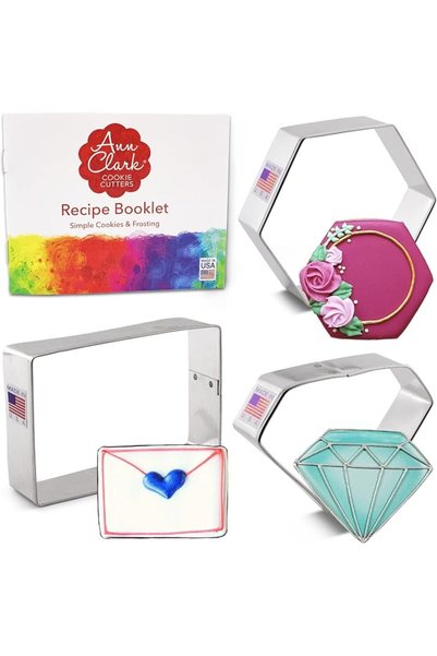 Ann Clark Cookie Cutters مجموعة قوالب تقطيع الكوكيز بأشكال هندسية من 3 قطع مع...