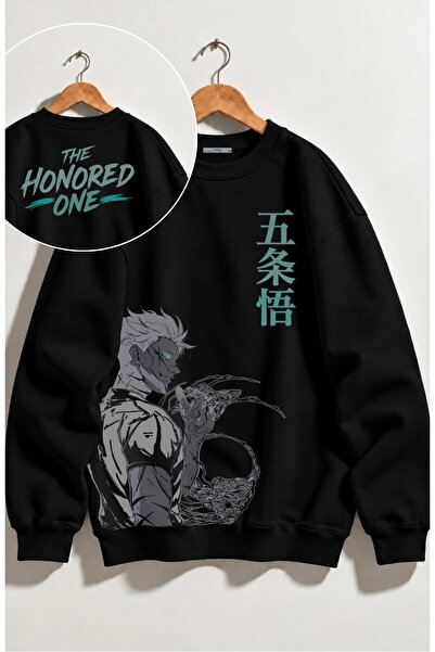 Fuddy Moda Unisex Oversize Jujutsu Kaisen Gojo Ense Printed Anime Themed Hood...