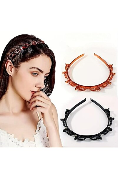 GENERAL Braided Headband – Double Layer Hair Clip Bangs Fixing Accessory, Hol...