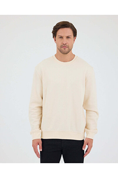 Unisex Sweatshirt Bisiklet Yaka 3 İplik Şardonlu İçi Pamuklu Nakışlı