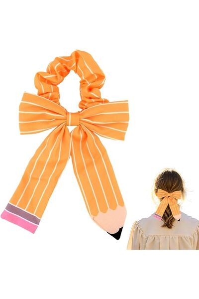 YangQian Back to School Hair Accessory for Girl Pencil Bow Scrunchie Stripe H...
