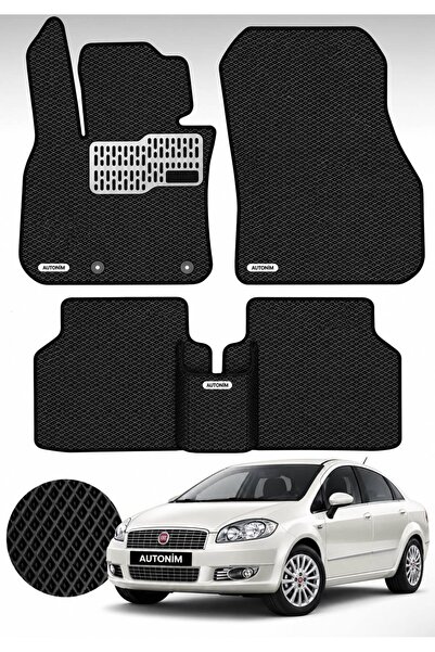 Fiat Linea 2007-2017 Arası Hücreli Paspas Seti, Premium Eva Tam Set Paspas Takımı Siyah