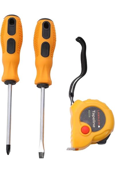 Lawazim Tool Set With 3 Piece 3m Tapeline Yellow| Hand Tools|Tool Sets|Tape|T...