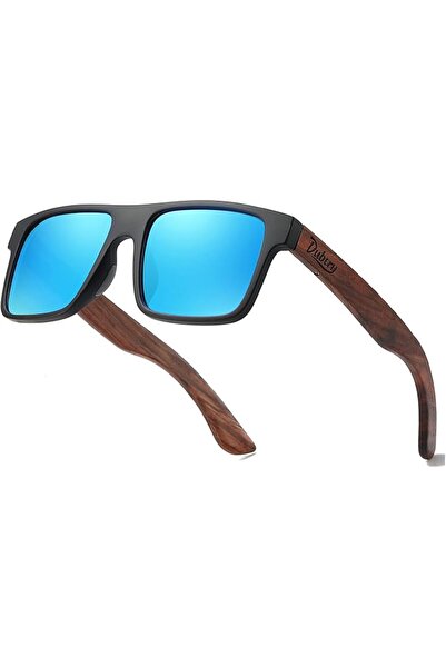 DUBERY Wood Frame Square Polarized Sunglasses for Men Women UV400 Protection ...