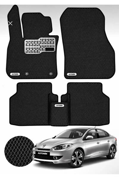 Renault Fluence 2011-2018 Arası Uyumlu Hücreli Premium Eva Paspas Seti Tam Set Paspas Takımı Siyah