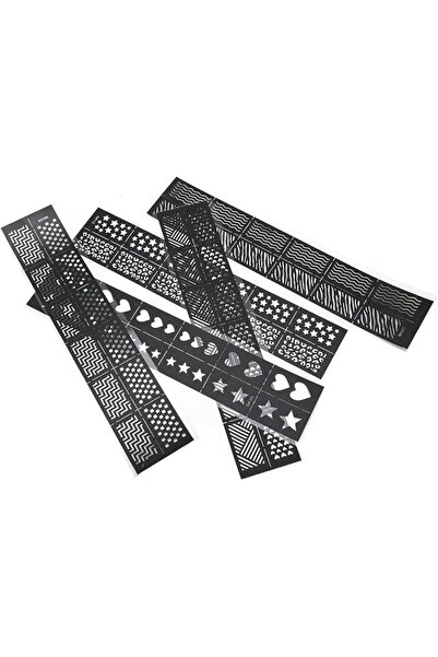 Generic 5 Sheets Nail Art Stencils, Hollow Templates