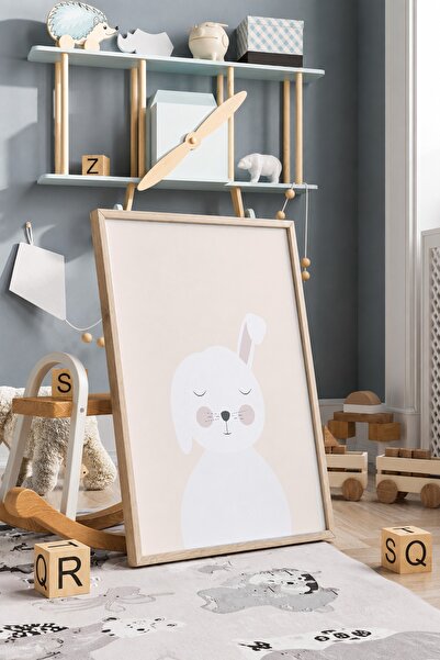 KEYFHOME Poster de pictură pe MDF cu iepure adormit, cadou pentru decorarea p...