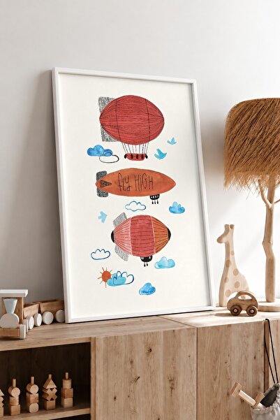 KEYFHOME Fly High Sky Framed MDF Painting Poster Παιδικό Δωμάτιο Διακόσμηση Τ...
